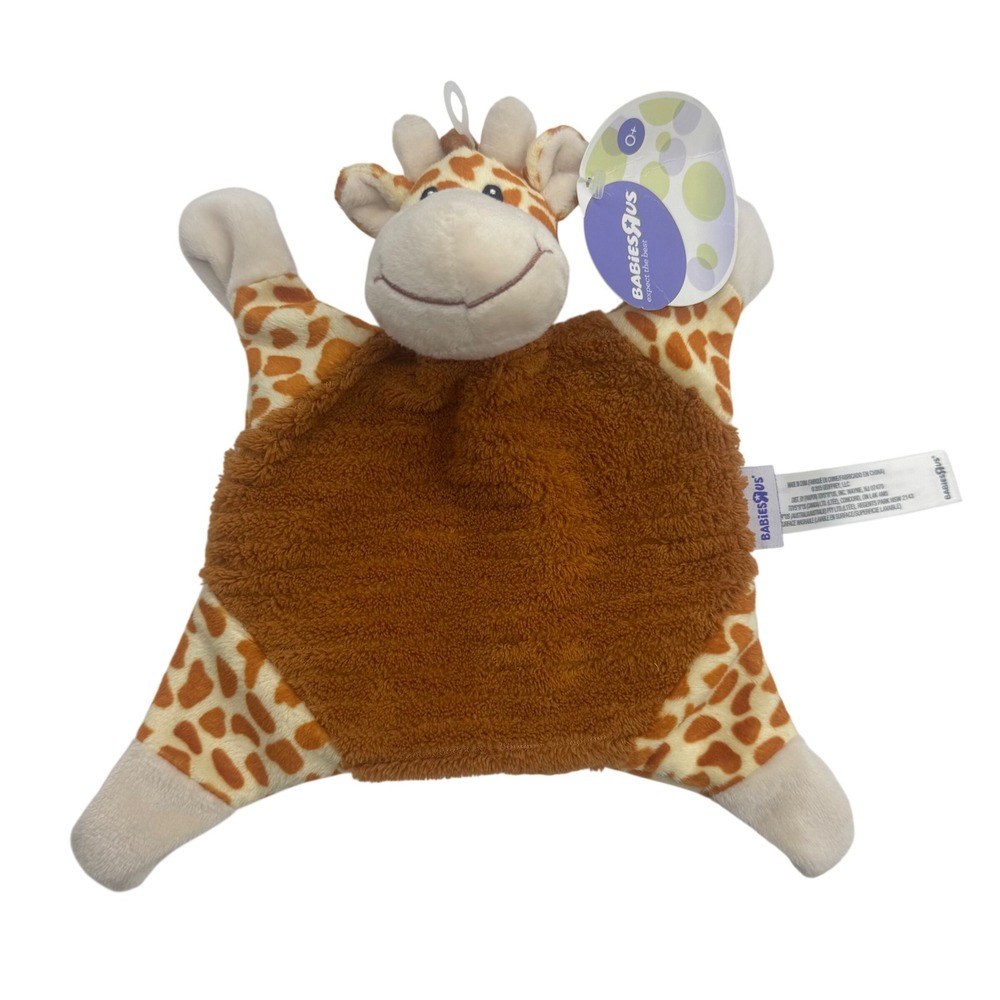 Babies R Us Geoffrey Giraffe Baby Security Blanket Lovey Plush Brown 5F60756 NWT
